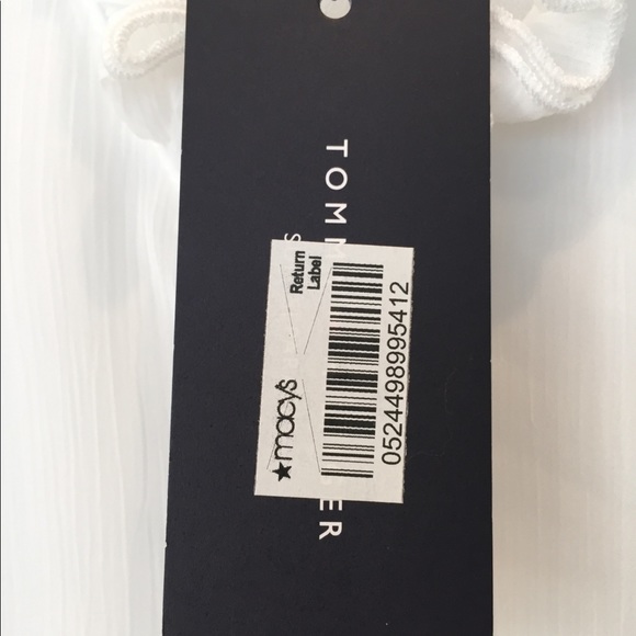 NWT Tommy Hilfiger Sheer White Ruffle Blouse - Picture 9 of 9